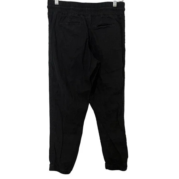 Athleta Black Cabo Linen Jogger Cargo Drawstring Pants Womens 6 Petite - Picture 2 of 5